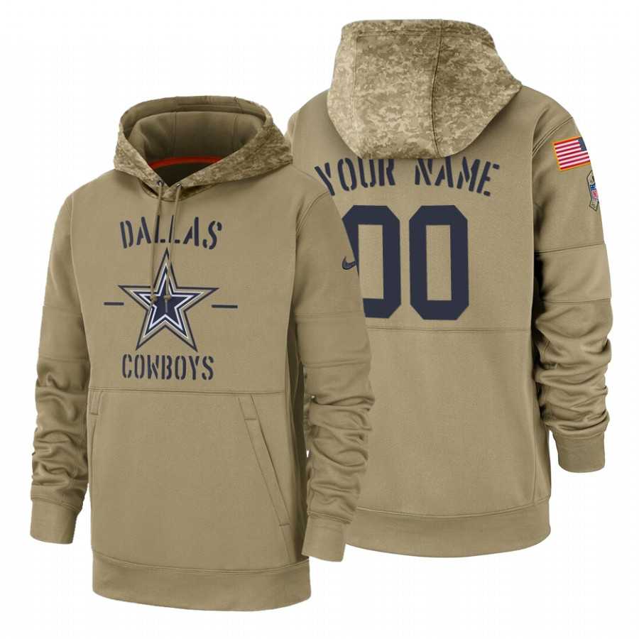 Dallas Cowboys Customized Nike Tan Salute To Service Name & Number Sideline Therma Pullover Hoodie,We sell and wholesale Dallas Cowboys Customized Nike Tan Salute To Service Name & Number Sideline Therma Pullover Hoodie on line form chian!